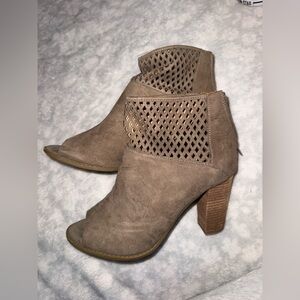 Report Taupe Peep-Toe Heeled Boots